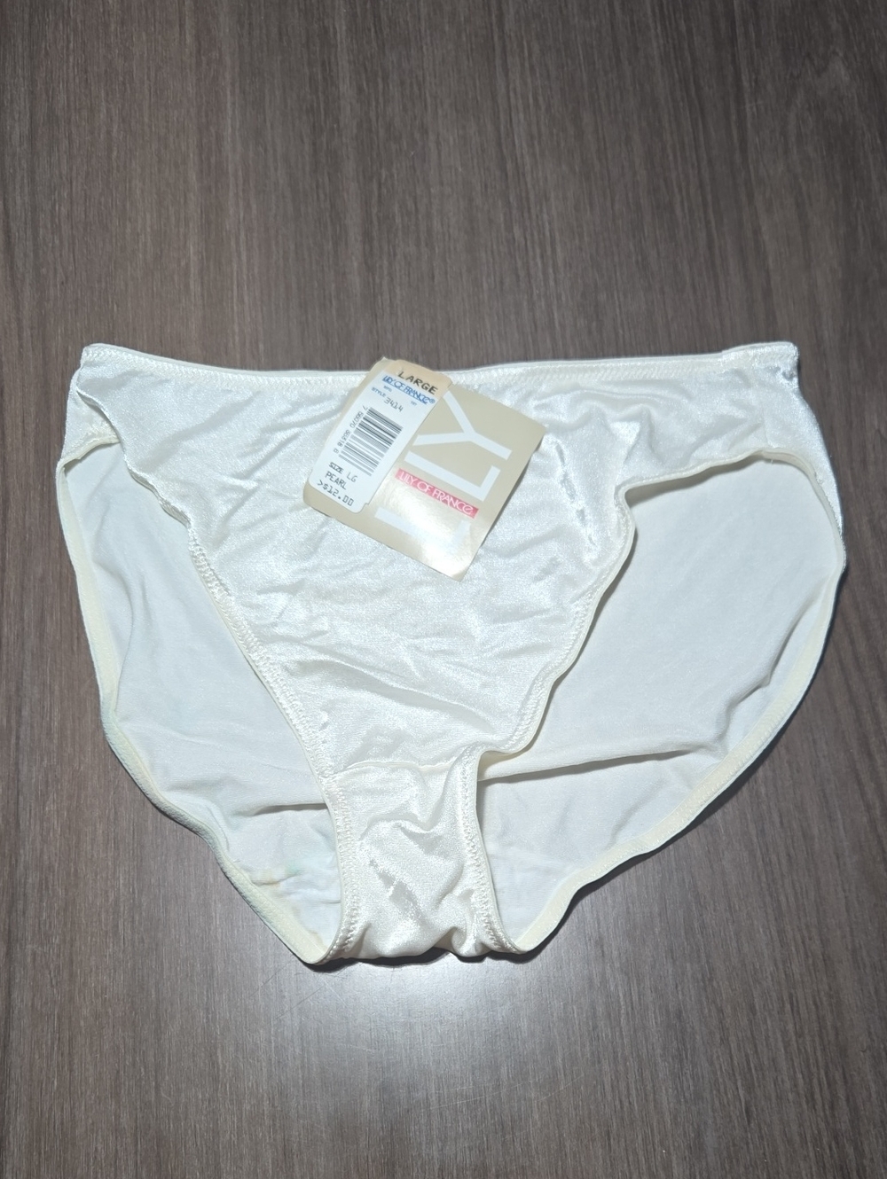 Lily of France Cream Satin Bikini Briefs